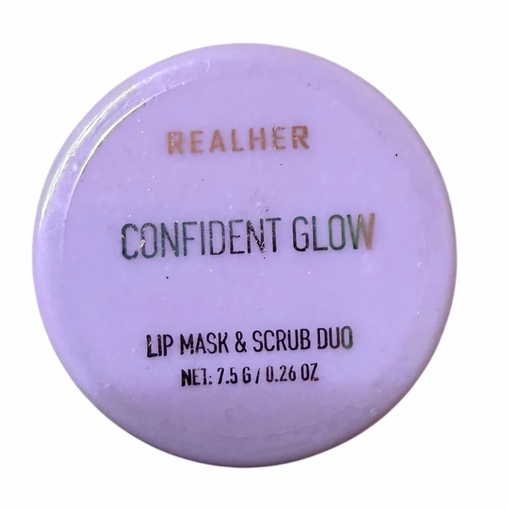 REALHER Confident Glow Lip Mask & Scrub Duo 0.26 oz New Sealed Vegan